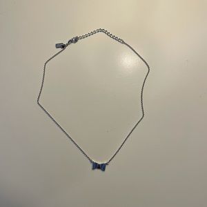 Silver Kate Spade bow necklace